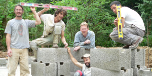 Builders gathered around a project