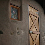 Wood door and wall detail