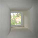 Window detail in a natural wall